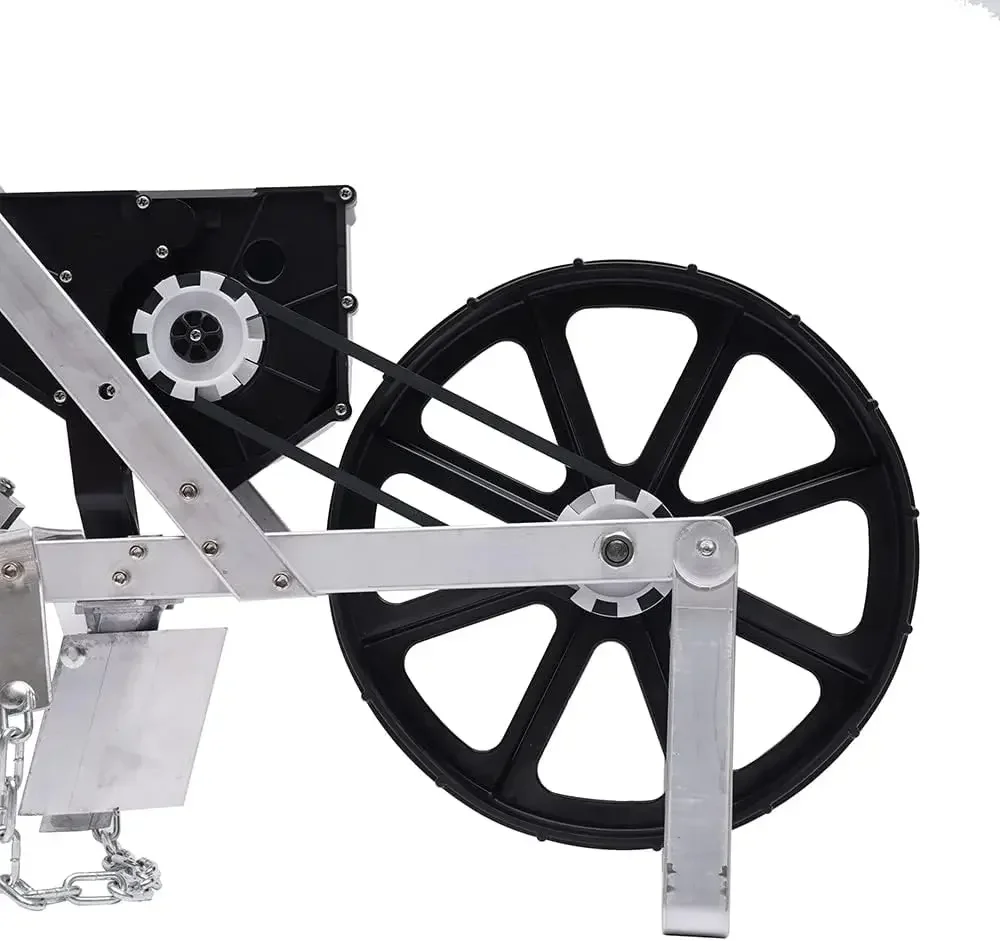 Metallschachtel hinter der Reihe, Samenpflanzer mit 6 Samenplatten, Gartensämaschine, Metallhand-Gartenschiebesämaschine, landwirtschaftliche Sämaschine – Detail 5