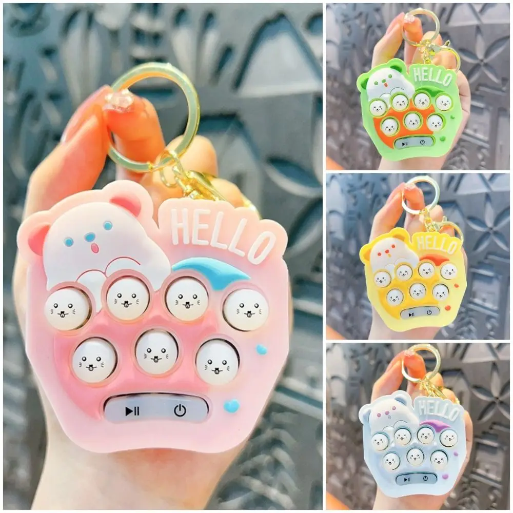 

With Keychain Mini Whack-a-mole Game Console Nostalgic Handheld Mini Console Keychain Retro Hand-in-Hand Handheld Game Keychain
