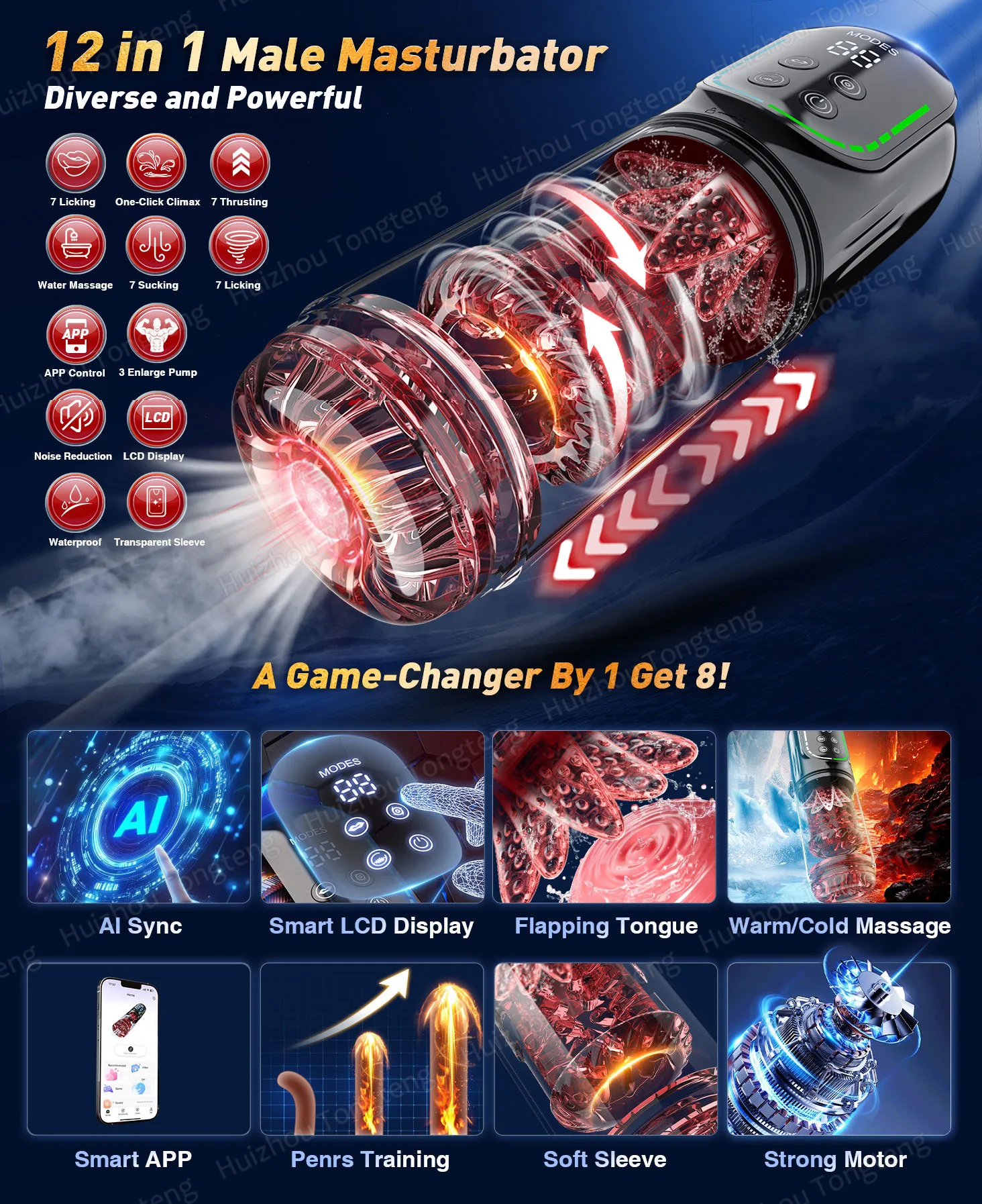 Automatic Thrusting Rotating Male Masturbator For Men Waterproof_voghion.com