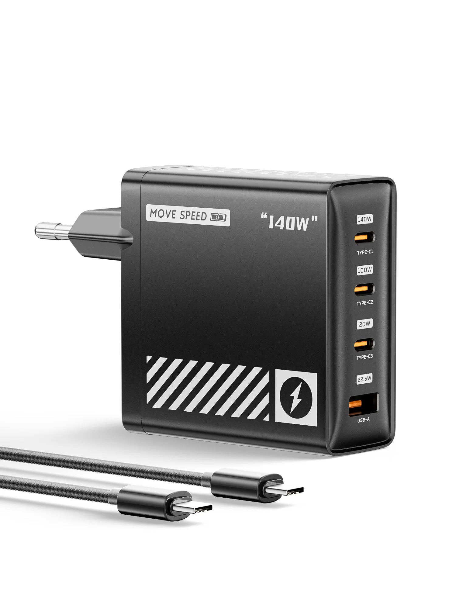 

Зарядное устройство MOVESPEED сетевое с 4 USB-портами, 140 Вт, PD3.1, QC 3,0