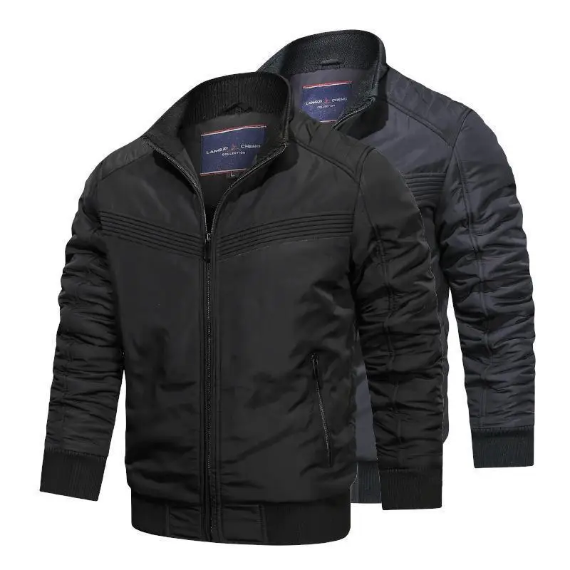 

2023 New Spot Autumn/Winter Men's Standing Collar Large Jacket Cotton Coat Casual
