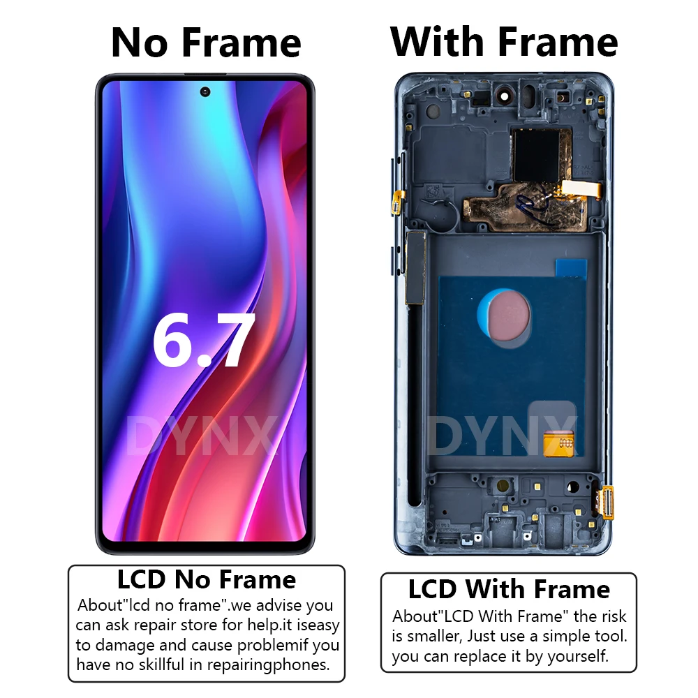 삼성에 적합한 갤럭시 노트용 슈퍼 AMOLED 스크린, LCD 디스플레이, 디지털 터치 스크린, 프레임 교체, 갤럭시 노트 10 라이트 N770 N770F/DS
