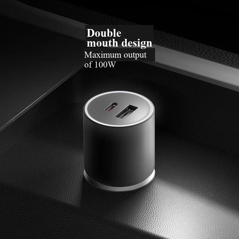 High-Speed Dual-Port 100W Car Charger with LED Indicator