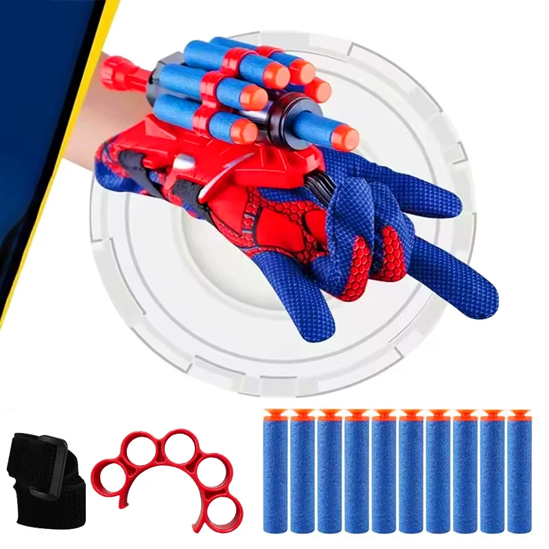 Air Soft Bullet Shooters EVA Spider Web Shooters Toy Spider Anime Web Shooters Wrist Role-play Toys Set