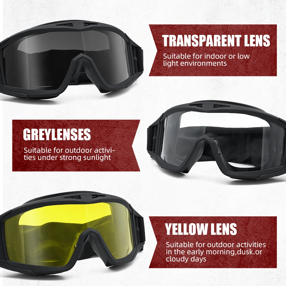 High Impact Resistant Tactical Protective Goggles with 2.5 mm Thick Protective Lens protective goggles