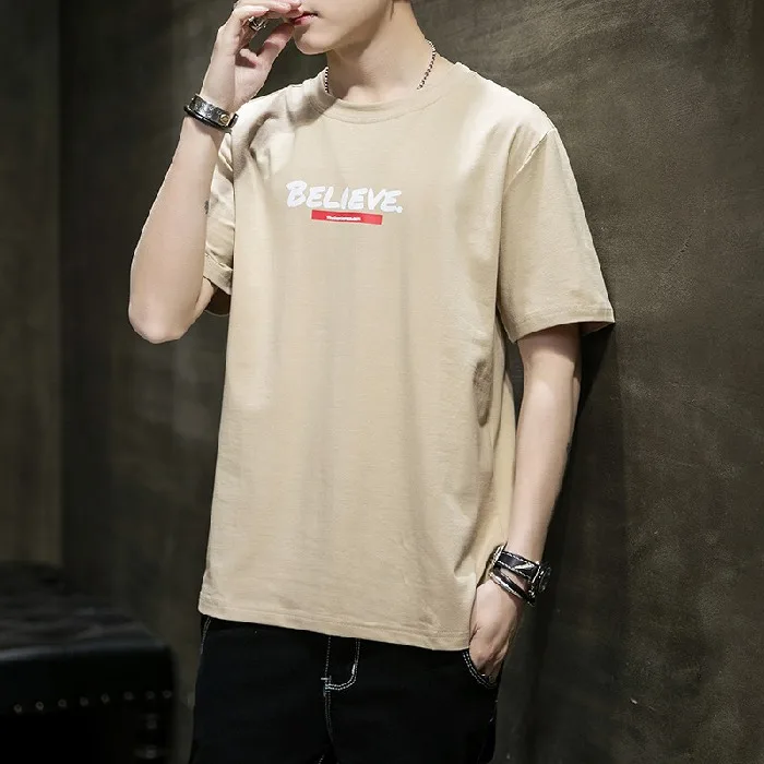 

Real shot summer white short-sleeved T-shirt men's tide brand inside bottoming shirt T-shirt on clothes lovers half sleeves