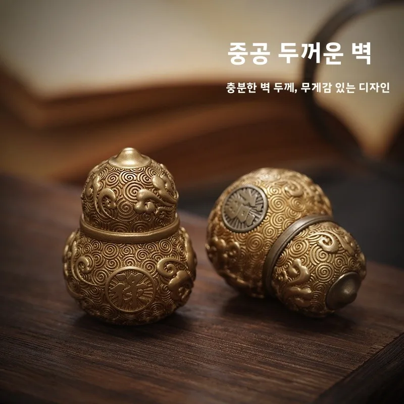 레트로 스타일 황동 조롱박 모양의 가정 장식품 창의적인 홈 데코레이션 장식품 데스크탑 장식 아이템 중국 풍수 부적
