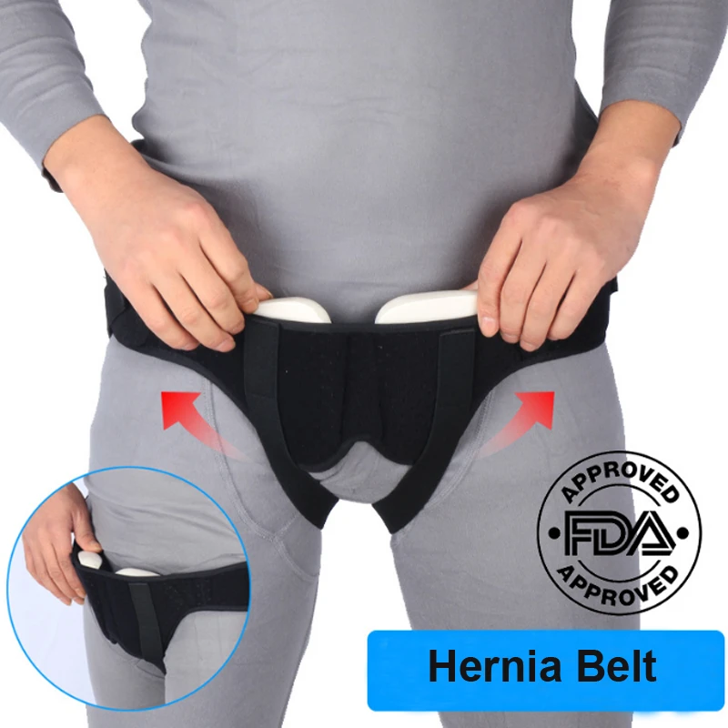 Hernia Support Brace Pain Relief Recovery Strap with 2 Removable Compression Pads Hernia Belt