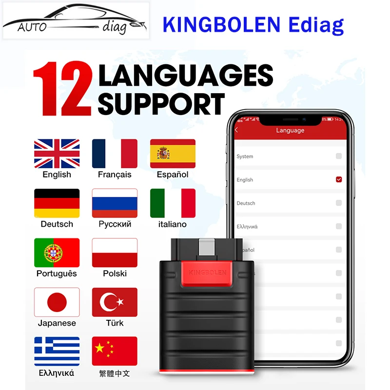 

KINGBOLEN Ediag Hot Boot All System Full Software 1 Year Free OBD2 Diagnostic Tools 16 reset ECU Coding active test pk THINKDIAG