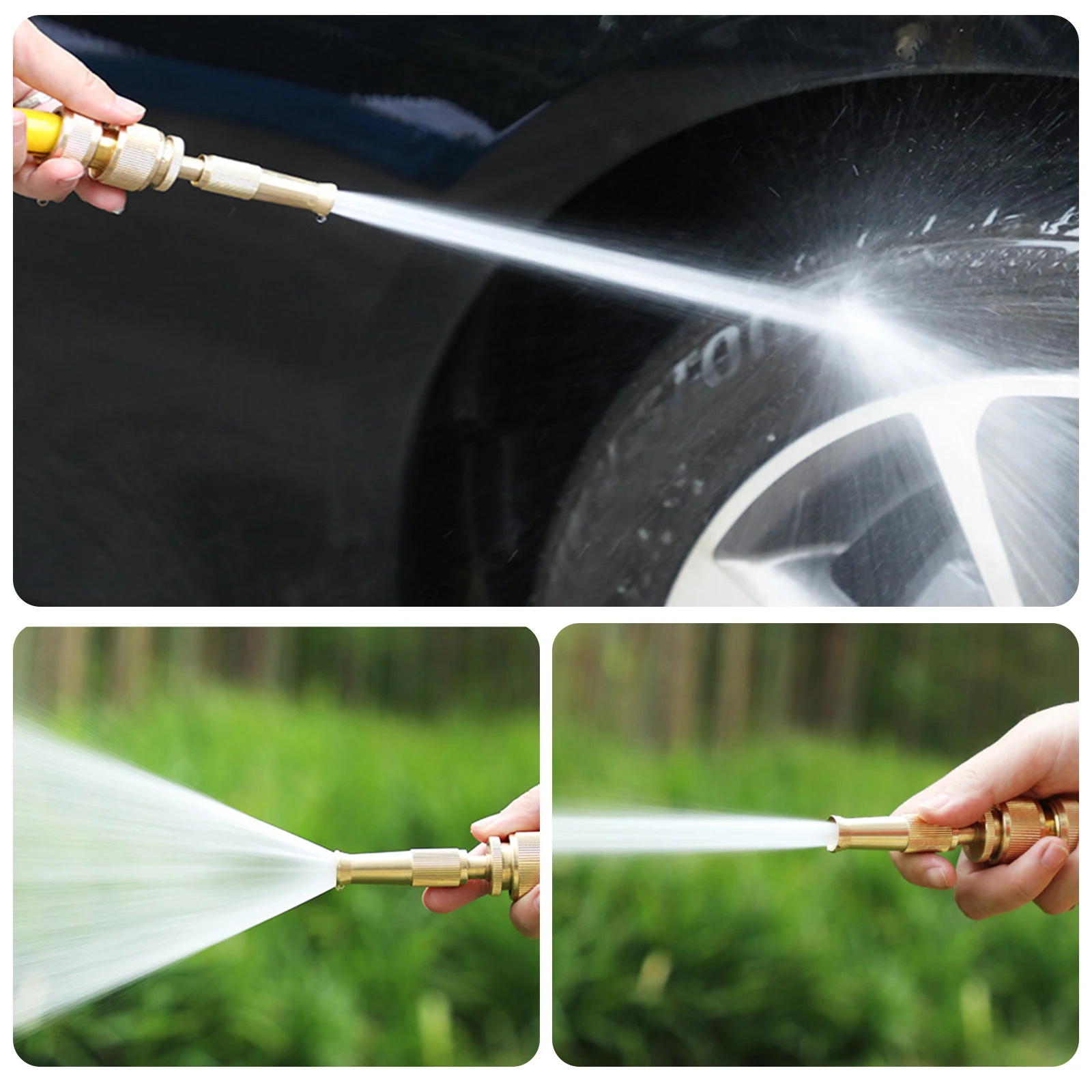 1pcs Garden Irrigation Spray Gun Adjustable Brass Sprinkler Garden Hose Nozzle Car Wash Lawn Watering Water Gun Gardening Tools