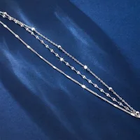 Bracelets chaîne en argent Sterling 925 scintillant pour femmes, luxe élégant, trois couches de perles géométriques, bijoux de fête de mariage 6