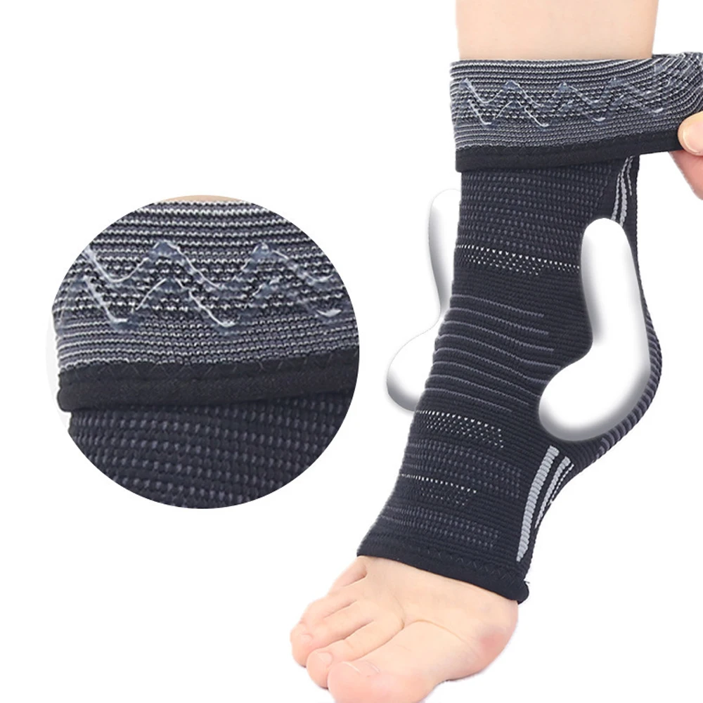 Ankle Support 1Pcs Compression Sleeve for Women/Men Ankle Brace with Silicone Gel Toeless Compression Sock for Arch & Heel Pain Relief