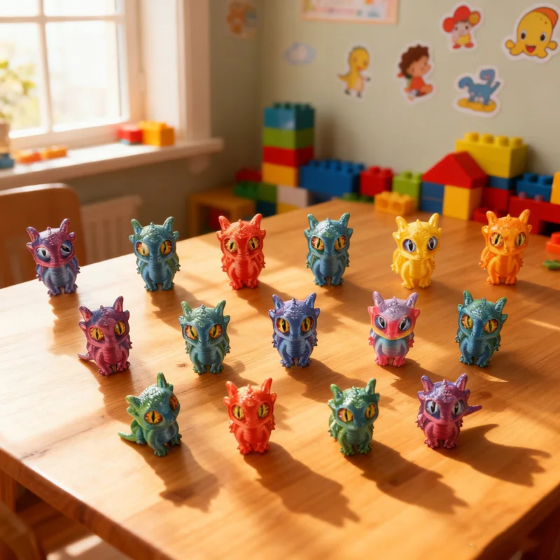 3D printed dragon ornaments 20/5pcs for kids birthday party favors pinata filler Easter Christmas gifts home table decorations