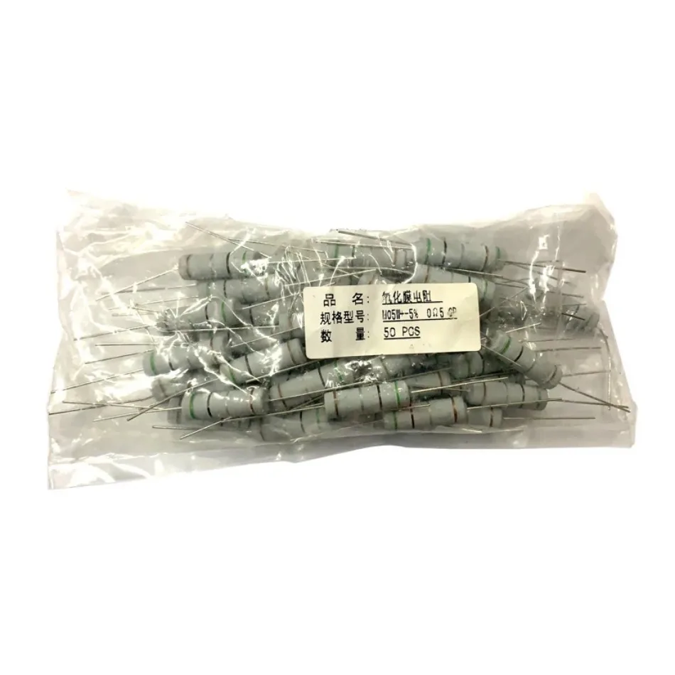 Metal Oxide Resistor 100/120/150/180/200/220/240/270/300/330/360/390/430/470/510/560/620/680/750/820/910R Ohm 5Watts 5W