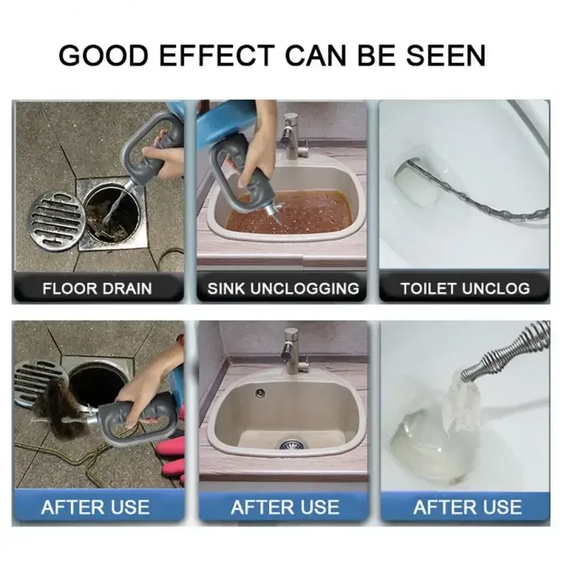 Sewer Pipe Unblocker Snake Spring Pipe Dredging Tool Bathroom Kitchen Hair Sewer Sink Pipeline Cleaning sewer pipe unblocker