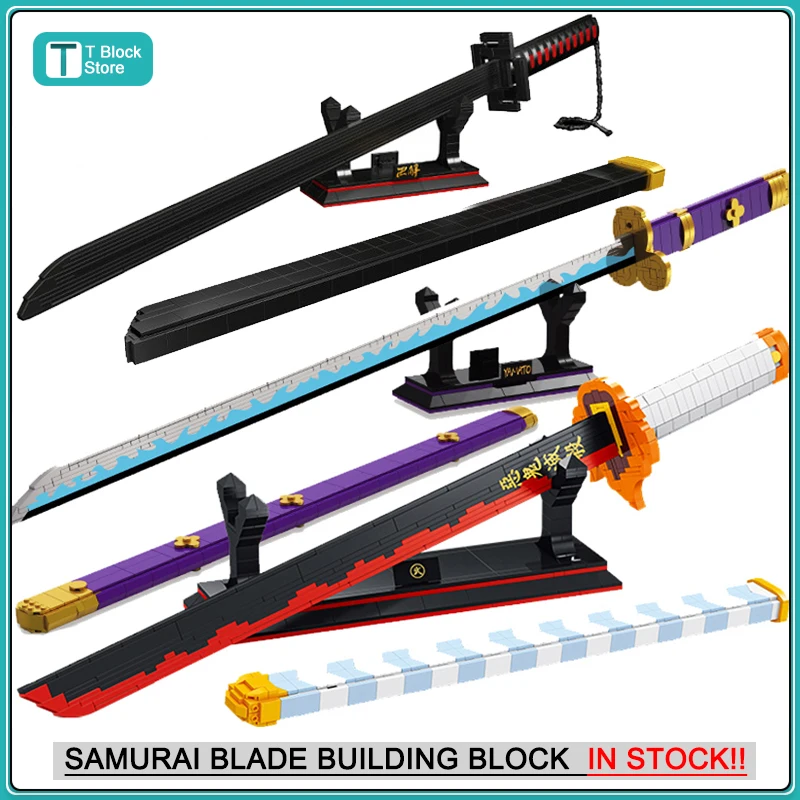 

Samurai Sword Building Blocks Ninja Blade Katana Japanese Anime Butterfly Nichirin Knife Bricks MOC Children Toys for Adult Gift