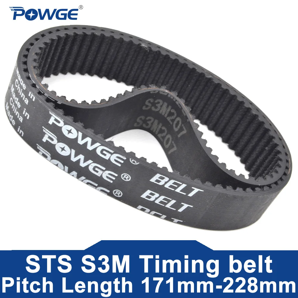 

POWGE STD S3M Timing belt Lp=171 174 177 180 83 186 189 192 195 198 201 204 207 210 213 216 219 222 225 228 Width 6-25mm Rubber