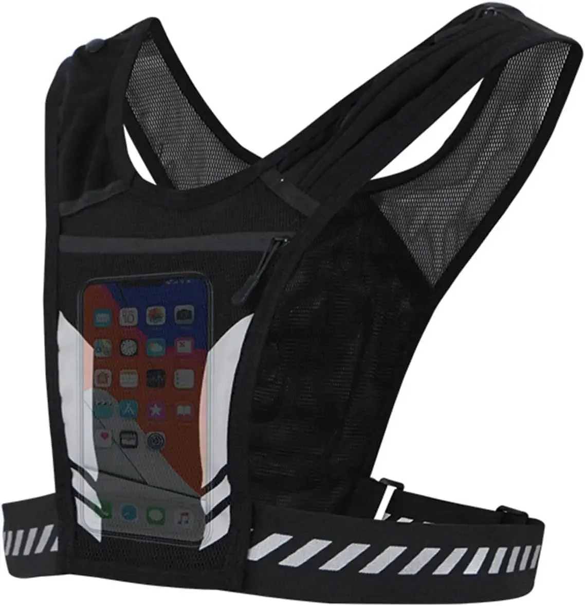 Sports Kettle Chest Bag with Large Capacity Small Volume,reflective Safety Design Breathable Mesh Belt Pocket Running Cycling