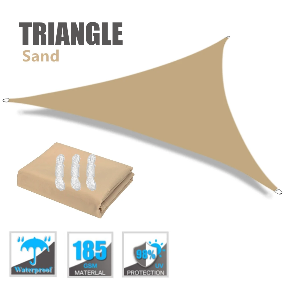 3/3.6/5m Triangle Sun Shade Sail UV Water Resistant Canopy Patio Tent Supplies 