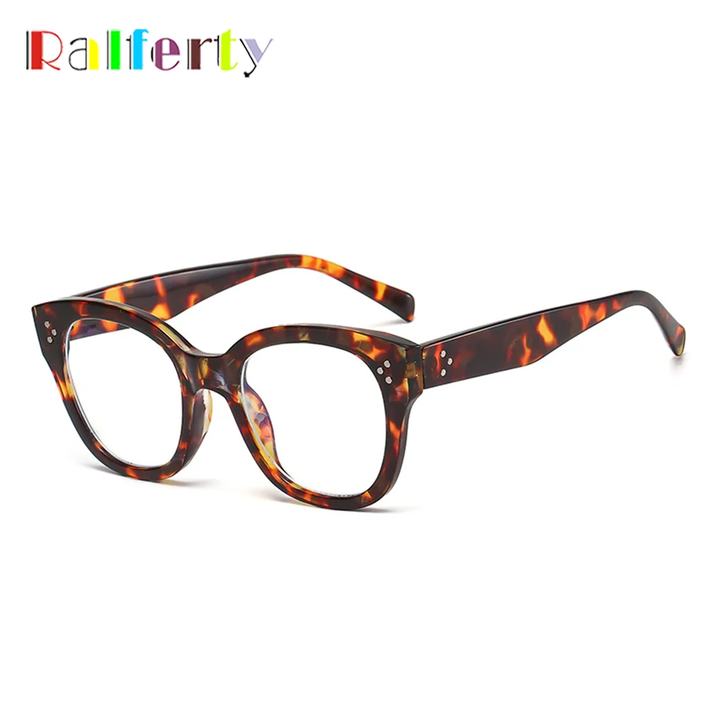 Ralferty Vintage Oversized Glasses Frame Women Men Anti Blue Light Coating Myopia Optic Prescription Eyeglass Frame 0 Diopter anti blue light glasses eyewear frames eyeglasses frames