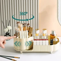 NEW Cosmetics Storage Box Rotating Pen Holder Vanity Table Desktop Makeup Brush Organizer Lipstick Eyeshadow Powder Puff Shelf 2