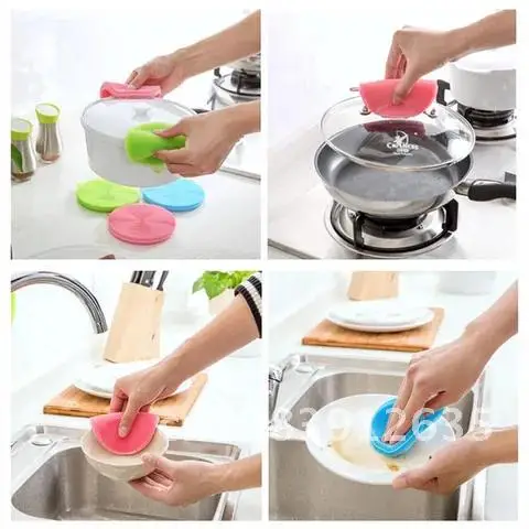 

Silicone Multifunctional Magic Bowl Dish Cleaning Brush Scouring Pad Pot Pan Wash Brushes Kitchen Cleaner Washing Tool