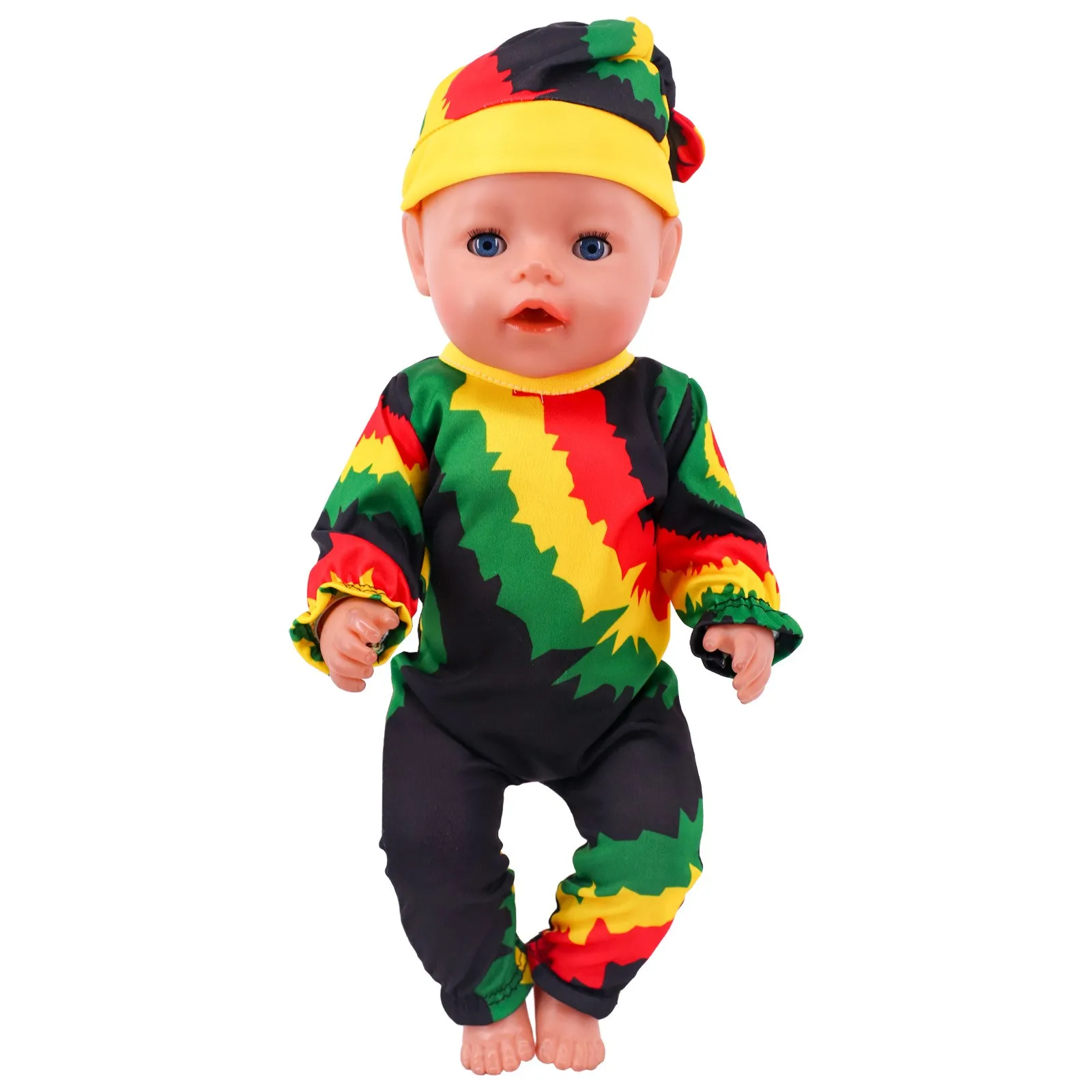 Doll Clothes Long One Piece Pajamas + Nightcap For 18Inch American&43Cm Baby Doll Accessories Nenuco Sleeping Blanket