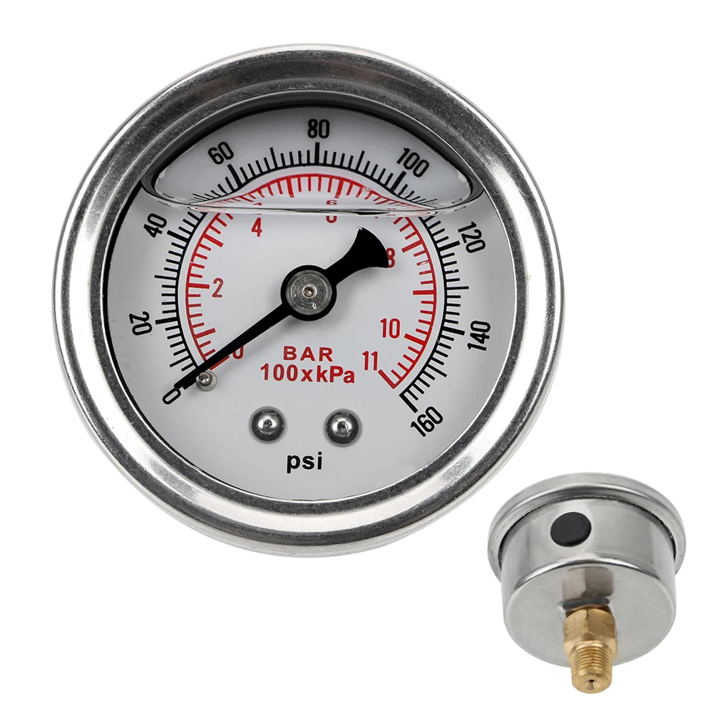 오일 프레스 게이지 액체 테스터 모니터링 시스템, 액체 0-160 psi 1/8 NPT 연료 압력 게이지 계량기