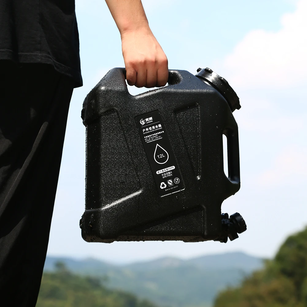 Outdoor Water Bucket Large-Capacity Portable Camping Water Bag Container with Faucet Driving Tank 12 for Picnic Hiking