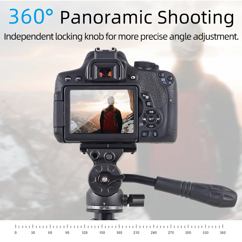 Hydraulic Ball Head Pan Tilt for Panoramic Shooting Tripod with Arca-Swiss Clamp for Monopod and Tripod XILETU LS2A