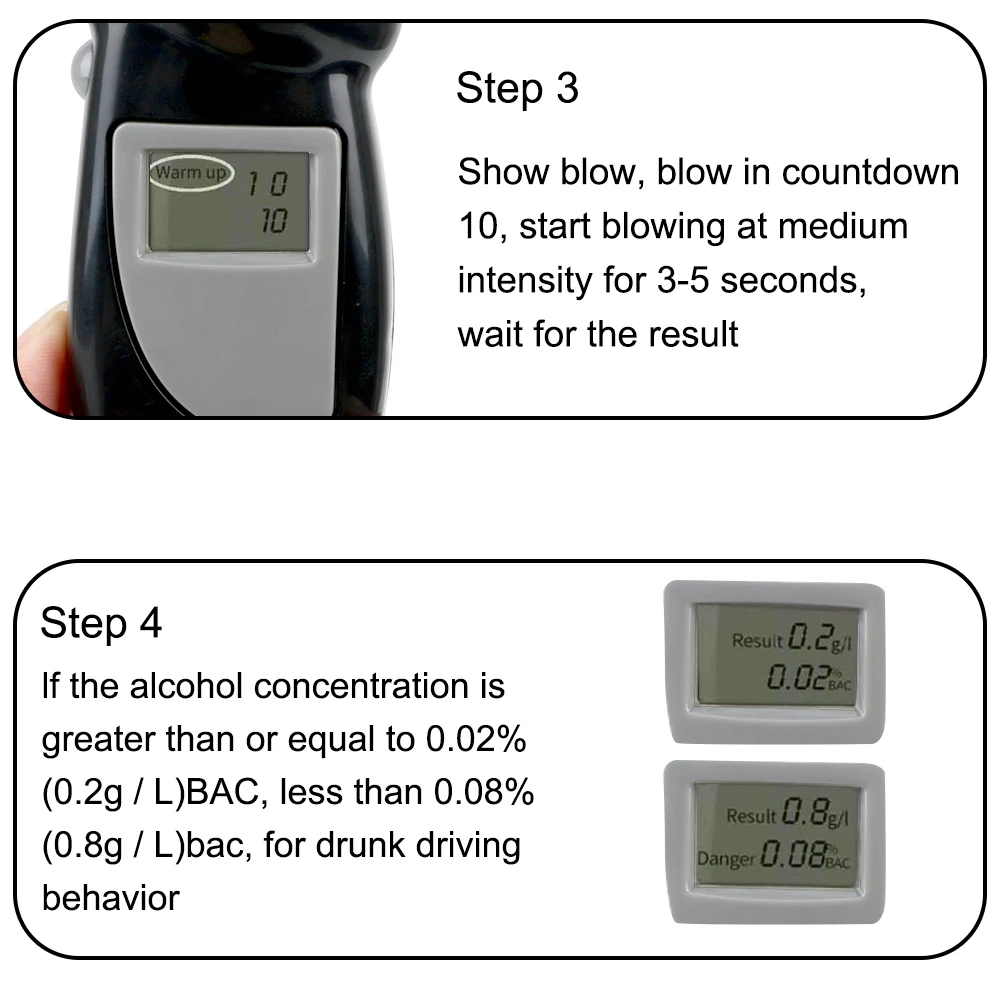 LCD Screen Alcohol Tester Digital Breath Tester Breathalyzer Police Alcotest Backlight Display Handheld for alcohol tester,breath alcohol tester