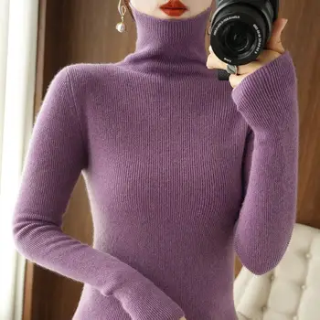 سترة محبوكة بياقة مدورة لخريف وشتاء 2025 سترة نسائية ضيقة بطبقة أساسية بلون الحلوى ملابس داخلية نسائية بلوفرات عصرية متعددة الاستخدامات