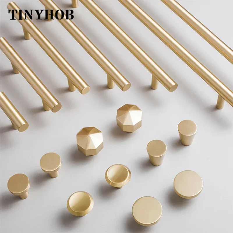 Furniture Handles Kitchen Door Handles Solid Brass D12mm Cabinet Handles Furniture Drawer Pulls Drawer T Bar Kitchen Pulls Furniture Handle Hardware