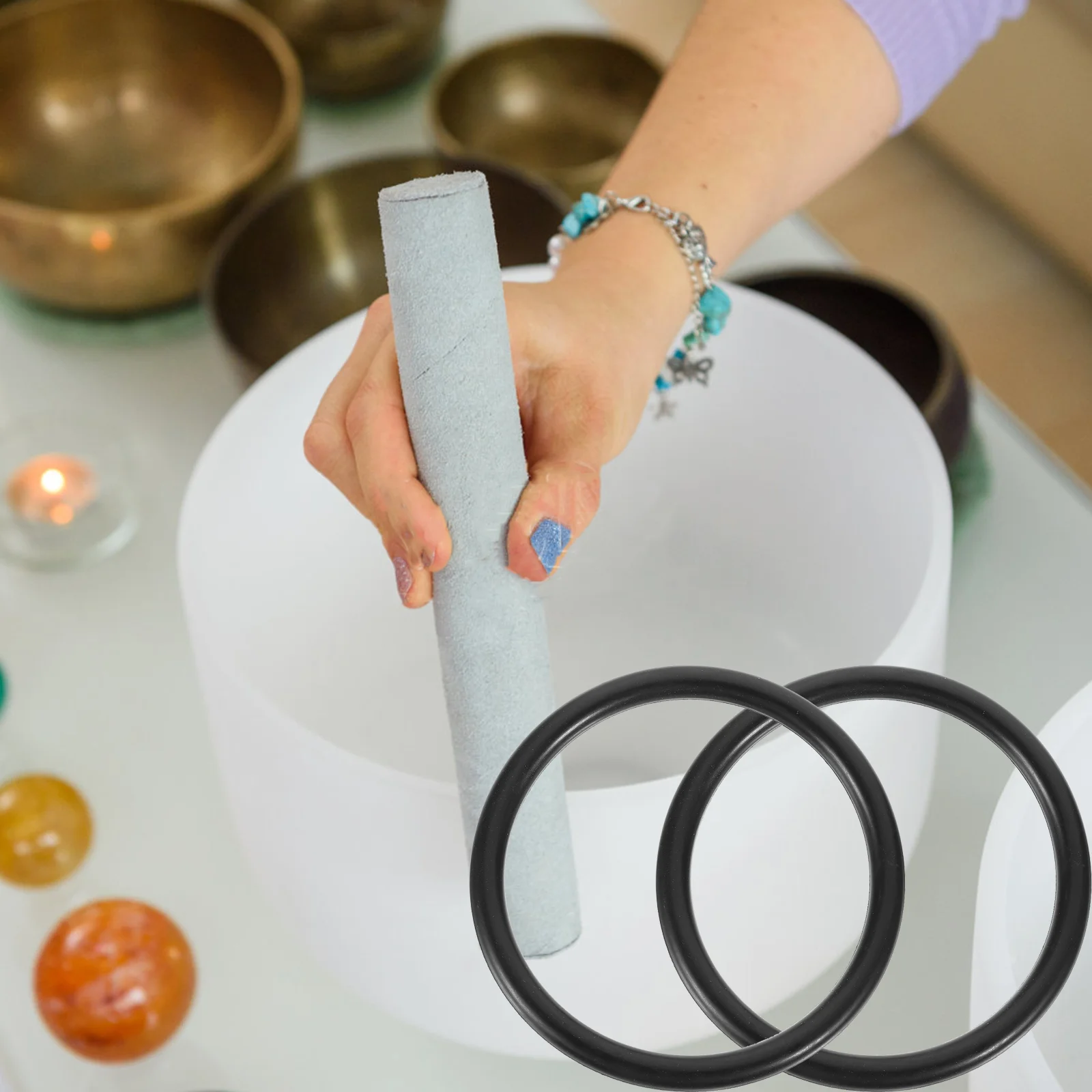 

Vaguelly Washers Crystal Singing Bowl Rubber O Tibetan Singing Bowl Cushion Sound Bowl Holder Yoga Meditation Bows Pad