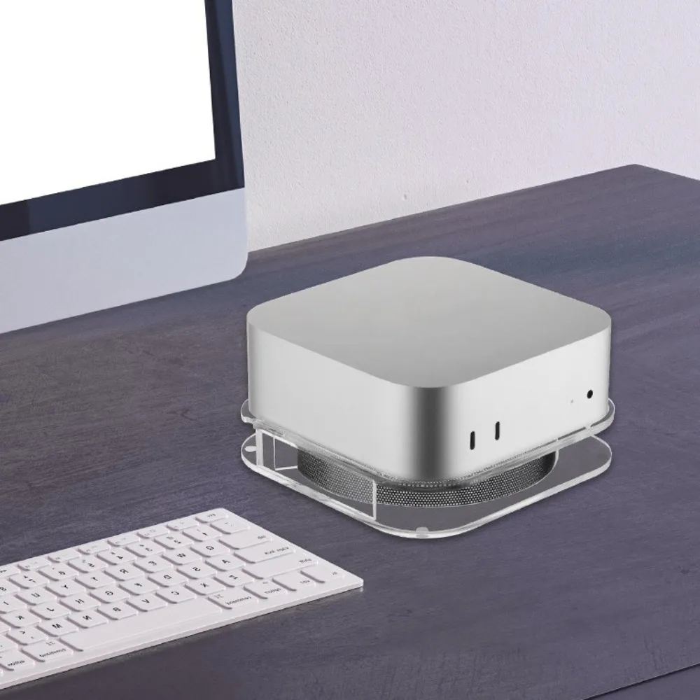 정전기 방지 호스트 스탠드 아크릴 투명 컴퓨터 브래킷 내구성 강화된 저장 베이스 맥 미니 M4 2024용