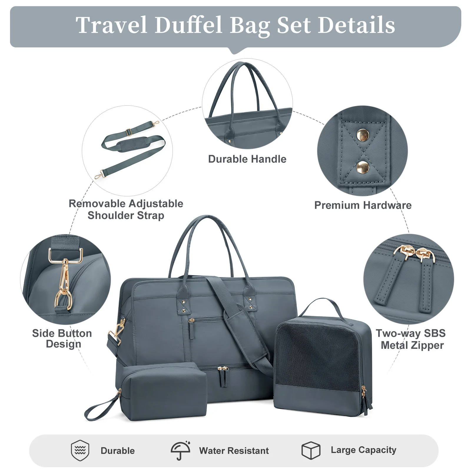 Women's Business Travel Luggage Bag Portable Storage Bag, Large Capacity Travlel Bag with Shoe Compartment Duffle Weekends ﻿