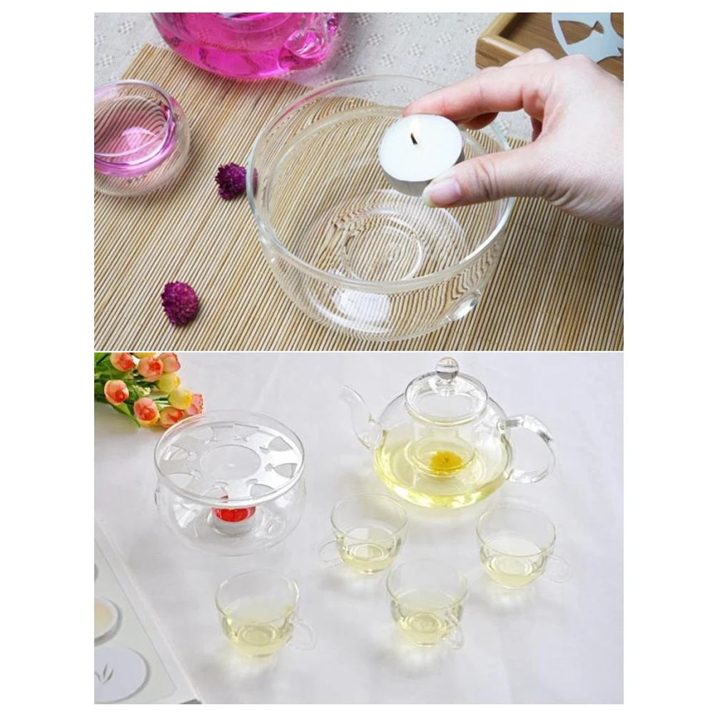 Tea Kettle Warmer Coffee Fits Most Teapots Candle Tray Tea Pot Holder Round Glass Tealight Stove Teapot Heater teapot warmers