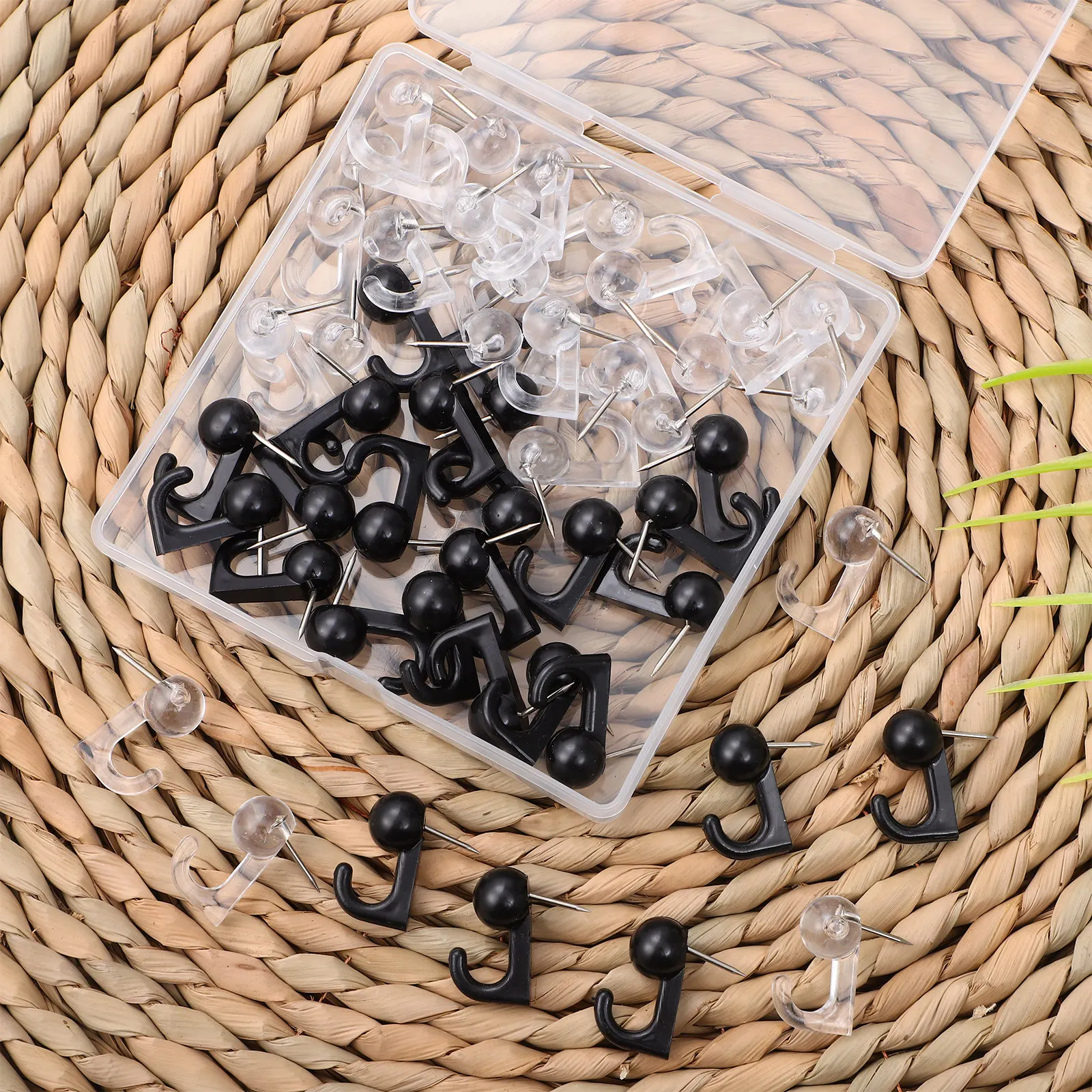 코르크보드 벽 사진 디스플레이용 100개 헤더핀, 키, 보석, 공지물 등을 고정할 수 있는 후크가 있는 푸시핀, 가볍고 장식적인 디자인