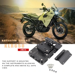 New Motorcycle Parts Front Phone Stand Holder Smartphone Phone GPS Navigaton Plate Bracket For Kawasaki KLR650 klr 650 2022 +