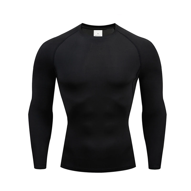 Pop 2024/Erkek T-Shirt Kompresyon Gömlek Güneş Koruması Uzun Kollu İkinci Cilt Nefes Alabilen Rash Guard Spor Giyim Vücut Geliştirme Üstü
