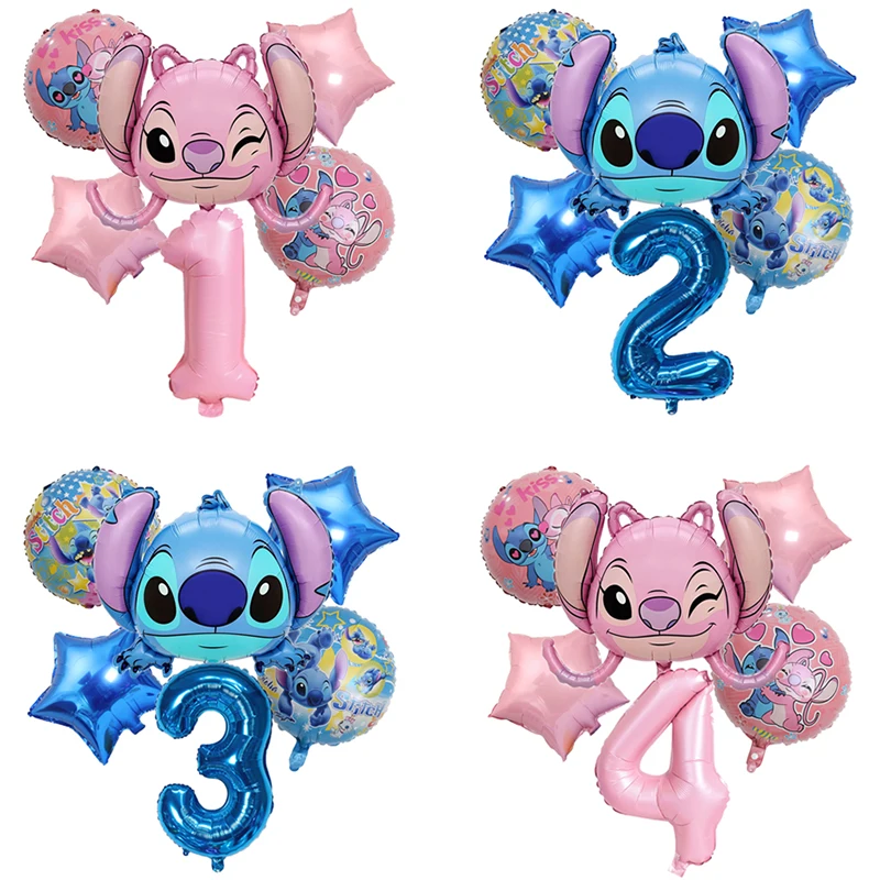 디즈니 Lilo & Stitch 블루 핑크, 새로운 스티치 포일 풍선, 소년 소녀 ..