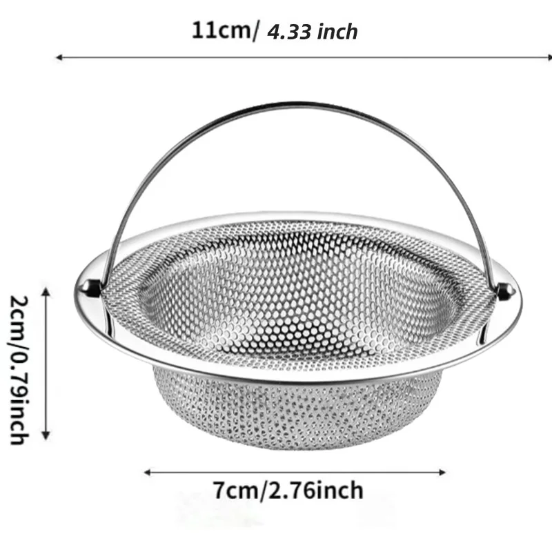 Kitchen Sink Filter Stainless Steel Garbage Food Residue Hair Catcher Sewer Mesh Strainers Bathroom Drain Hole Filter Trap