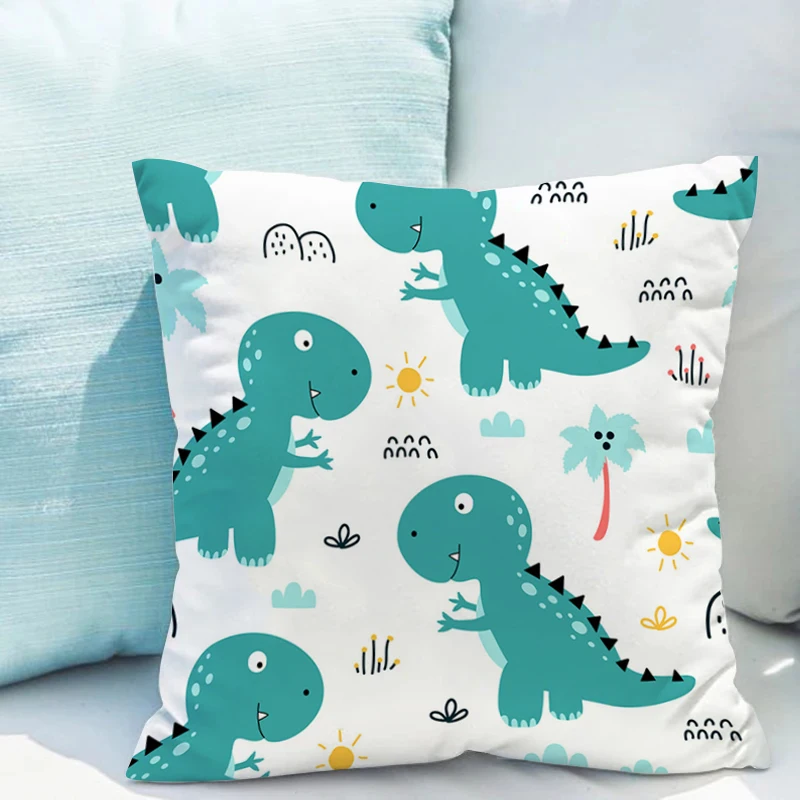 

Cushion Cover 40x40cm Pillowcase Cute Dinosaur Decorative Pillows for Sofa Cushions Covers Double-sided Printing 40x40 Pillow