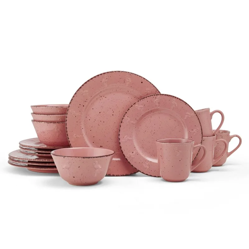 

Pink 16 Piece Dinnerware Set, Service for 4 dinnerware set
