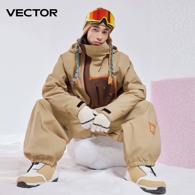 VECTOR Men Women Ski Jacket Winter Warm Windproof Waterproof Outdoor Sports Snowboard Ski Coat Trousers Snow Clothes Women 6