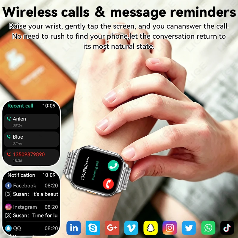 Smartwatch Uomo 2026 Nuovo con Registrazione Foto e Video, Monitoraggio Salute, Impermeabile, Chiamate BT, Registrazione, Sport, Fitness, Fotocamera - Compatibile anche con Donna - immagine 3