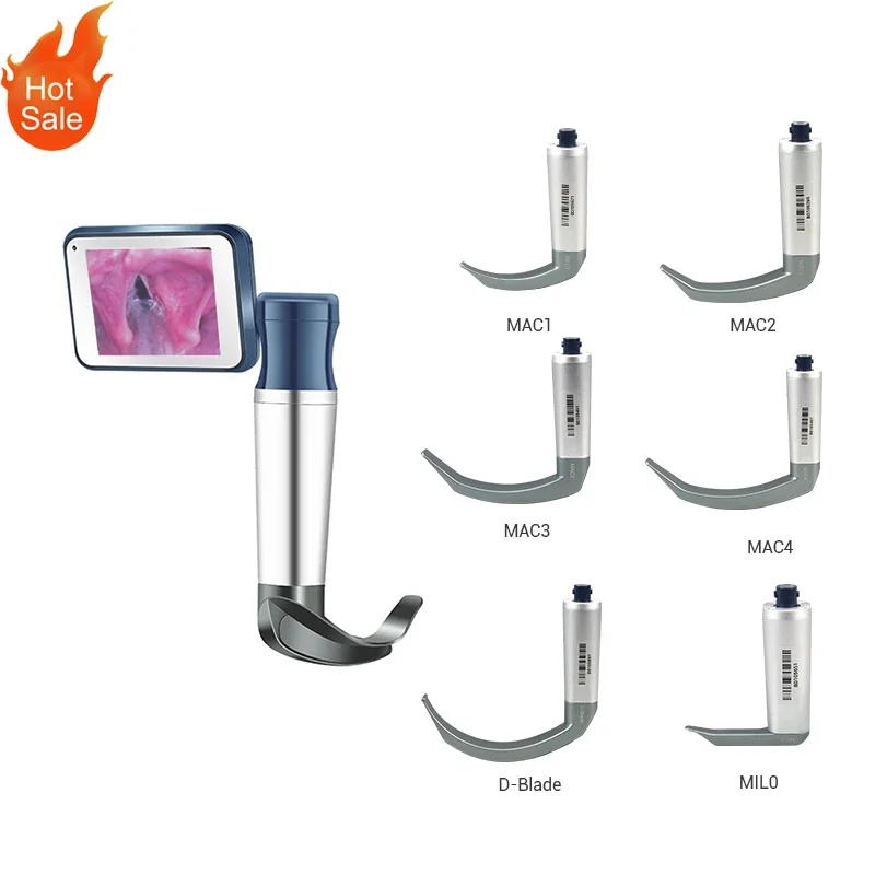 

BESDATA Anesthesia Video Laryngoscope Metal 6 Size Blades Airway Management Intubation Tool