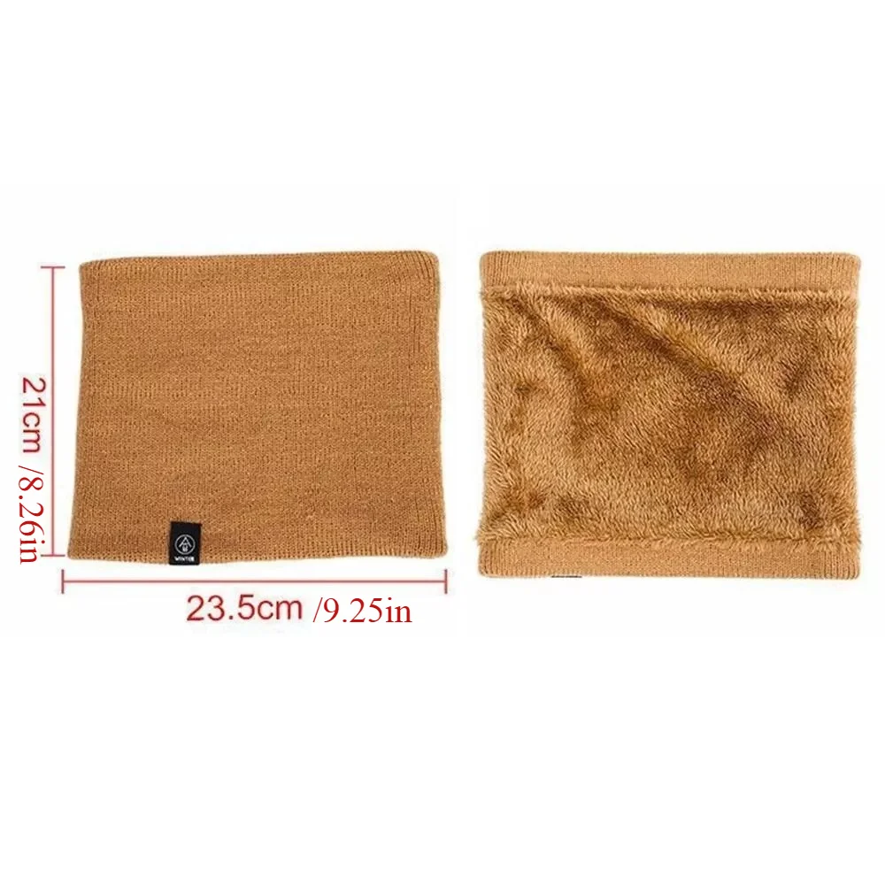 Winter Knitted Neck Cover Thickened Plush Warm Skiing Running Hiking Scarves Windproof Cold-proof Men Women Neck Warmers