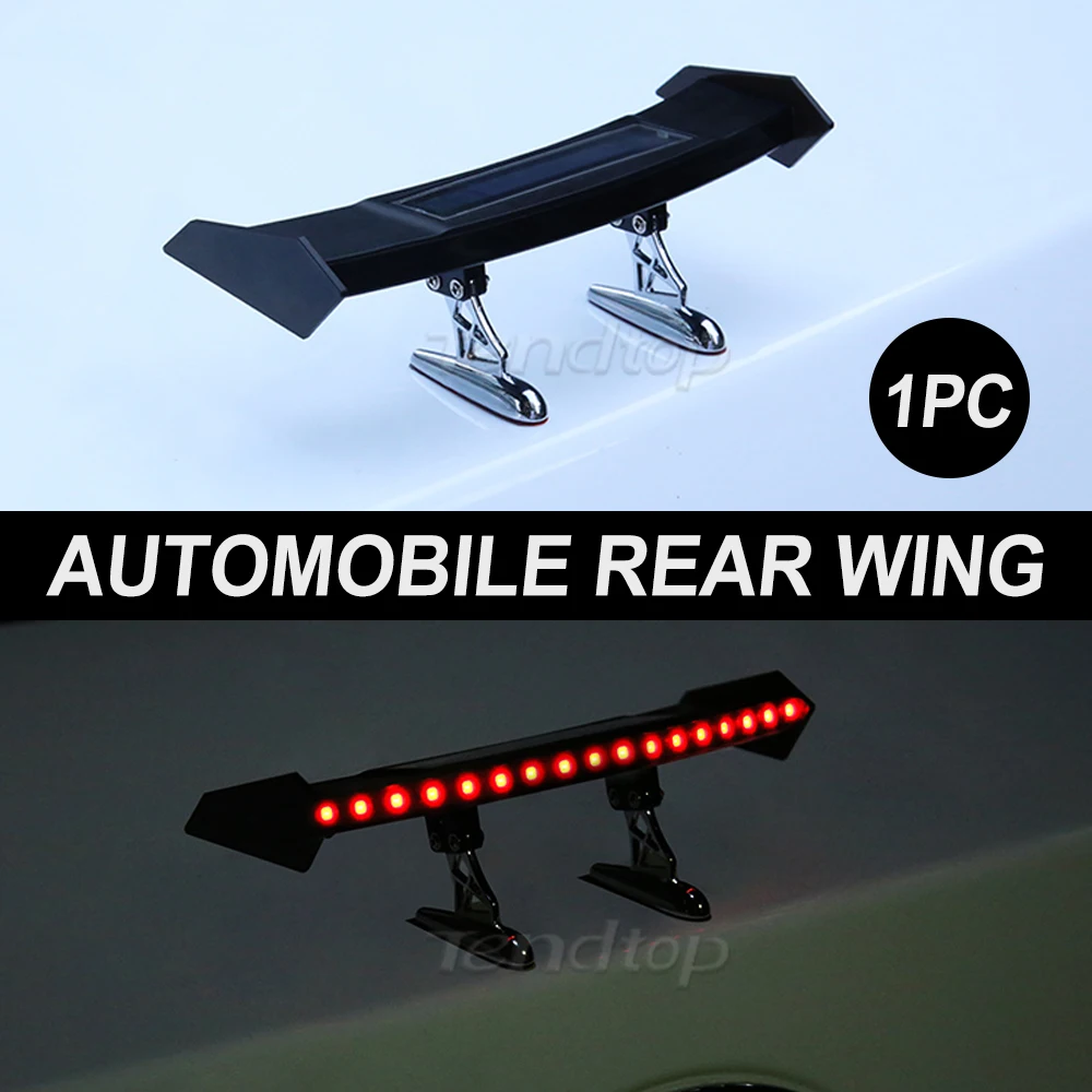 Luce Di Stop Per Auto Spoiler A Led Ad Energia Solare Mini Sensore Di Vibrazione Dell'Ala Posteriore Led Lampeggiante Indicatore Di Direzione Accessor