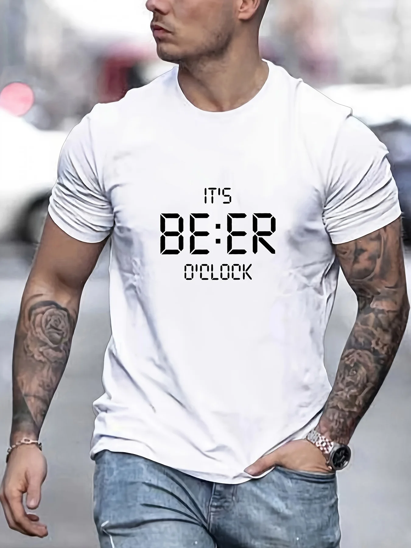 Men's summer 100 cotton fashionable casual sports loose fit plus size ...